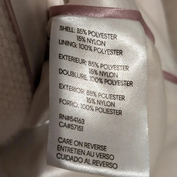 Calvin Klein belted asymmetrical furry off white coat jacket, size L, like new! - Picture 14 of 15